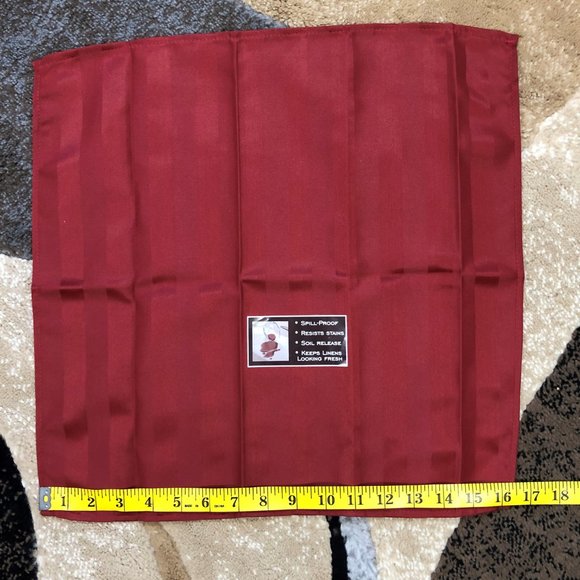 4 Chateau Red Stripe Micro-Fiber Dinner Napkins - Picture 6 of 8